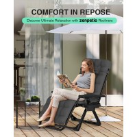 Zenpetio Zero Gravity Lounge Chair Outdoor Recliner Chair Wdetachable Cushion Cup Holder And Pillow Portable Folding Anti Gra