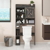 Over The Toilet Storage Cabinet Farmhouse Storage Cabinet Over Toilet With 2 Barn Doors Toilet Paper Holder Stand Home Space