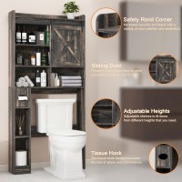 Over The Toilet Storage Cabinet Farmhouse Storage Cabinet Over Toilet With 2 Barn Doors Toilet Paper Holder Stand Home Space