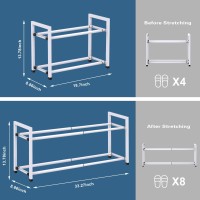 Bumusty 2Tier Expandable Shoe Rack For Closet 1833 Adjustable Shoe Rack For Small Space Small Shoe Organizer For Front Do