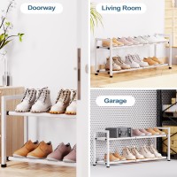 Bumusty 2Tier Expandable Shoe Rack For Closet 1833 Adjustable Shoe Rack For Small Space Small Shoe Organizer For Front Do