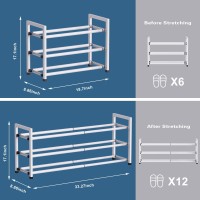 Bumusty 3Tier Expandable Shoe Rack For Closet 1833 Adjustable Shoe Rack For Small Space Small Shoe Organizer For Front Do