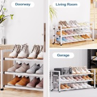 Bumusty 3Tier Expandable Shoe Rack For Closet 1833 Adjustable Shoe Rack For Small Space Small Shoe Organizer For Front Do