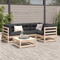 Vidaxl 5 Piece Patio Sofa Set With Cushions Solid Wood Pine