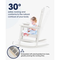 Kingyes Outdoor Rocking Chair Pearl White