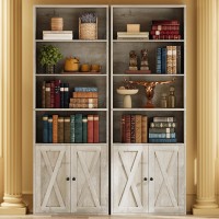 Ironck Industrial Bookshelves And Bookcases With Doors Set Of Two Floor Standing 6 Shelf Display Storage Shelves 70 In Tall Book