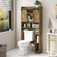 Over The Toilet Storage Cabinet Farmhouse Storage Cabinet Over Toilet With Sliding Doors Toilet Paper Holder Stand Home Space