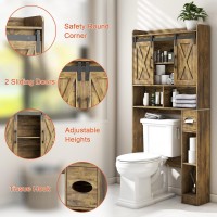 Over The Toilet Storage Cabinet Farmhouse Storage Cabinet Over Toilet With Sliding Doors Toilet Paper Holder Stand Home Space