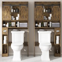 Over The Toilet Storage Cabinet Farmhouse Storage Cabinet Over Toilet With Sliding Doors Toilet Paper Holder Stand Home Space