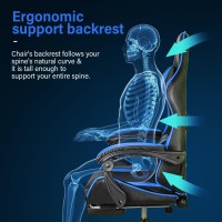 Gaming Chair Backrest And Seat Height Adjustable Swivel Recliner Racing Office Computer Ergonomic Video Game Chair With Footres