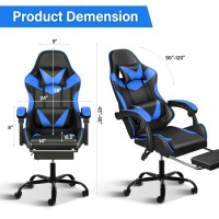 Gaming Chair Backrest And Seat Height Adjustable Swivel Recliner Racing Office Computer Ergonomic Video Game Chair With Footres