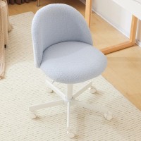 Vingli Candy Chair Armless Cute Desk Chair Comfy Small Office Chair With Wheels Vanity Chair With Lumbar Support Teddy Adjustabl