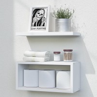 Richer House Floating Shelves Bathroom White Floating Shelves For Wall Above Toilet Bathroom Shelves Wall Mounted Hanging She