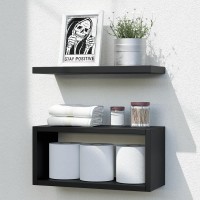 Richer House Floating Shelves Bathroom Black Floating Shelves For Wall Above Toilet Bathroom Shelves Wall Mounted Hanging She