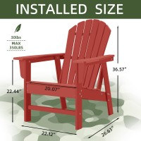 Adirondack Chairs  Hdpe All-Weather Adirondack Chair  Fire Pit Chairs (Traditional) (1  Red)