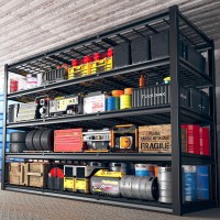 Reibii 60 W Garage Shelving 3000Lbs Heavy Duty Storage Shelves Adjustable 5 Tier Metal Shelving Unit For Storage Rack Garage S