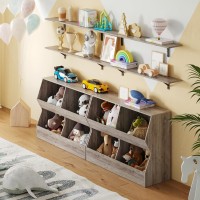 Dinzi Lvj Kids Bookshelf Toy Storage Organizer Wooden Toy Storage Cabinet 4 Cubby Children Bookcase Toddler Book Toy Shelf F