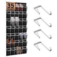 35 Compartment Breathable Mesh Pocket Over The Door Hanging Shoe Organizer Closet Shoe Organizer Large Mens And Womens Shoe