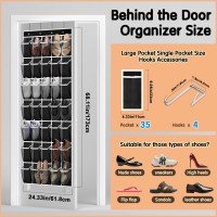 35 Compartment Breathable Mesh Pocket Over The Door Hanging Shoe Organizer Closet Shoe Organizer Large Mens And Womens Shoe