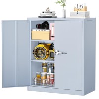 Greenvelly Metal Storage Cabinet With Doors And Shelves Lockable Storage Cabinet For Office 36 Metal Utility Cabinet Garage