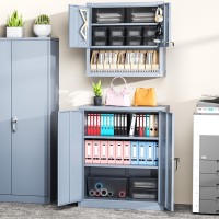 Greenvelly Metal Storage Cabinet With Doors And Shelves Lockable Storage Cabinet For Office 36 Metal Utility Cabinet Garage