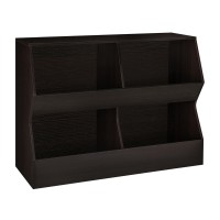 Dinzi Lvj Kids Bookshelf Toy Storage Organizer Wooden Toy Storage Cabinet 4 Cubby Children Bookcase Toddler Book Toy Shelf F