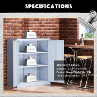 Greenvelly Metal Storage Cabinet 42 Steel Locking Cabinet With Doors And Shelves Dark Gray Metal Utility Cabinet Garage Cab