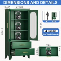 Paofin Kitchen Pantry Storage Cabinet With 2 Acrylic Doors 2 Drawers 2 Adjustable Shelves Freestanding Cupboard Versatile Meta