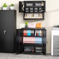 Greenvelly Metal Storage Cabinet With Doors And Shelves Lockable Storage Cabinet For Office 36 Black Metal Utility Cabinet G