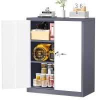 Greenvelly Metal Storage Cabinet With Doors And Shelves Lockable Storage Cabinet For Office 36 Metal Utility Cabinet Garage