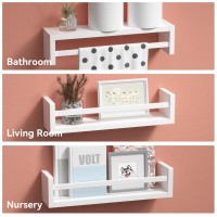 Boswillon Nursery Book Shelves 15 Inches Floating Kids Bookshelves For Wall Set Of 2 Baby Room Wall Decor Wall Mounted Wood S