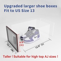 Zzczz Xlarge Shoe Storage Boxes 12 Pack Shoe Organizer For Closet Clear Plastic Substitute Shoe Rack Foldable Durable Fit Fo