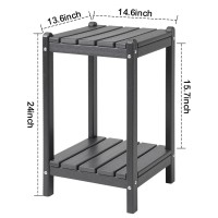 Lzrs 24 Double Adirondack Outdoor Side Table Pool Composite Patio Table Hdpe End Tables For Backyard Pool Indoor Companion