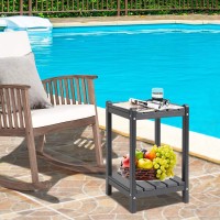 Lzrs 24 Double Adirondack Outdoor Side Table Pool Composite Patio Table Hdpe End Tables For Backyard Pool Indoor Companion