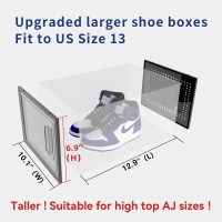 Zzczz Xlarge Shoe Storage Boxes 12 Pack Shoe Organizer For Closet Clear Plastic Substitute Shoe Rack Foldable Durable Fit Fo