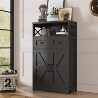 Befrases Black Storage Cabinet With Drawers And Shelves Freestanding Black Kitchen Pantry Storage Cabinet Floor Storage Cabine