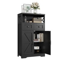 Befrases Black Storage Cabinet With Drawers And Shelves Freestanding Black Kitchen Pantry Storage Cabinet Floor Storage Cabine