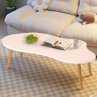 Makamsui Cloud Coffee Table White, Small Modern Minimalist Display Tea Table For Living Room Center Minimalist Display Coffee Table For Small Space 40