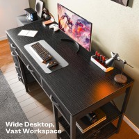 Huuger Computer Desk With 6 Drawers 47 Inch Office Desk With Shelves Reversible Gaming Desk Corner Desk With Storage Work De