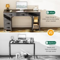 Huuger Computer Desk With 6 Drawers 47 Inch Office Desk With Shelves Reversible Gaming Desk Corner Desk With Storage Work De