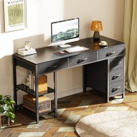 Huuger Computer Desk With 6 Drawers 47 Inch Office Desk With Shelves Reversible Gaming Desk Corner Desk With Storage Work De