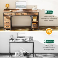 Huuger Computer Desk With 6 Drawers 47 Inch Office Desk With Shelves Reversible Gaming Desk Corner Desk With Storage Work De