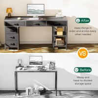 Huuger Computer Desk With 6 Drawers 47 Inch Office Desk With Shelves Reversible Gaming Desk Corner Desk With Storage Work De