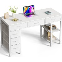 Huuger Computer Desk With 6 Drawers 47 Inch Office Desk With Shelves Reversible Gaming Desk Corner Desk With Storage Work De