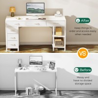 Huuger Computer Desk With 6 Drawers 47 Inch Office Desk With Shelves Reversible Gaming Desk Corner Desk With Storage Work De