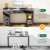 Huuger Computer Desk With 6 Drawers 47 Inch Office Desk With Shelves Reversible Gaming Desk Corner Desk With Storage Work De