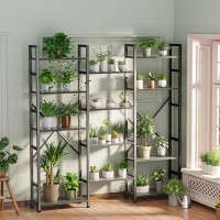 Superjare Triple 5 Tier Bookshelf Bookcase With 14 Open Display Shelves Wide Book Shelf Book Case For Home Office Grey