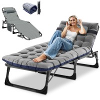 Docred Folding Chaise Lounge Chair Folding Cot 5Position Adjustable Heavy Duty Patio Chaise Lounges For Outside Poolside Be