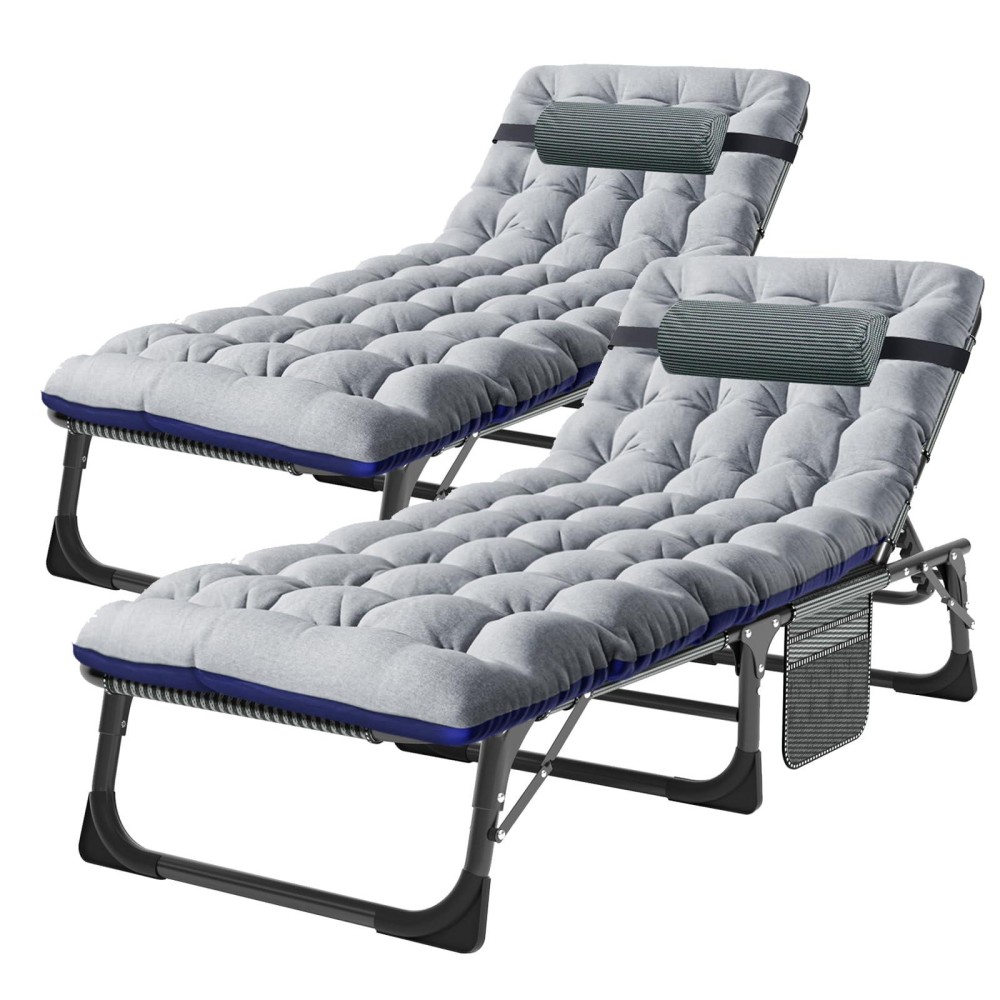 Docred Folding Chaise Lounge Chair Folding Cot 5Position Adjustable Heavy Duty Patio Chaise Lounges For Outside Poolside Be