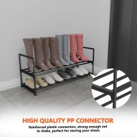 Hsscblet 2 Tier Metal Shoe Rack Adjustable Shoe Shelf Storage Organizer Stackable Boot Shoe Storage For Entryway Hallway Close